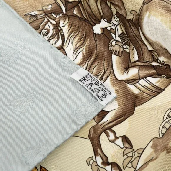 Hermes Carre 90 Napoleon Light Blue Multicolor Silk Shoulder Bag - Picture 6 of 10